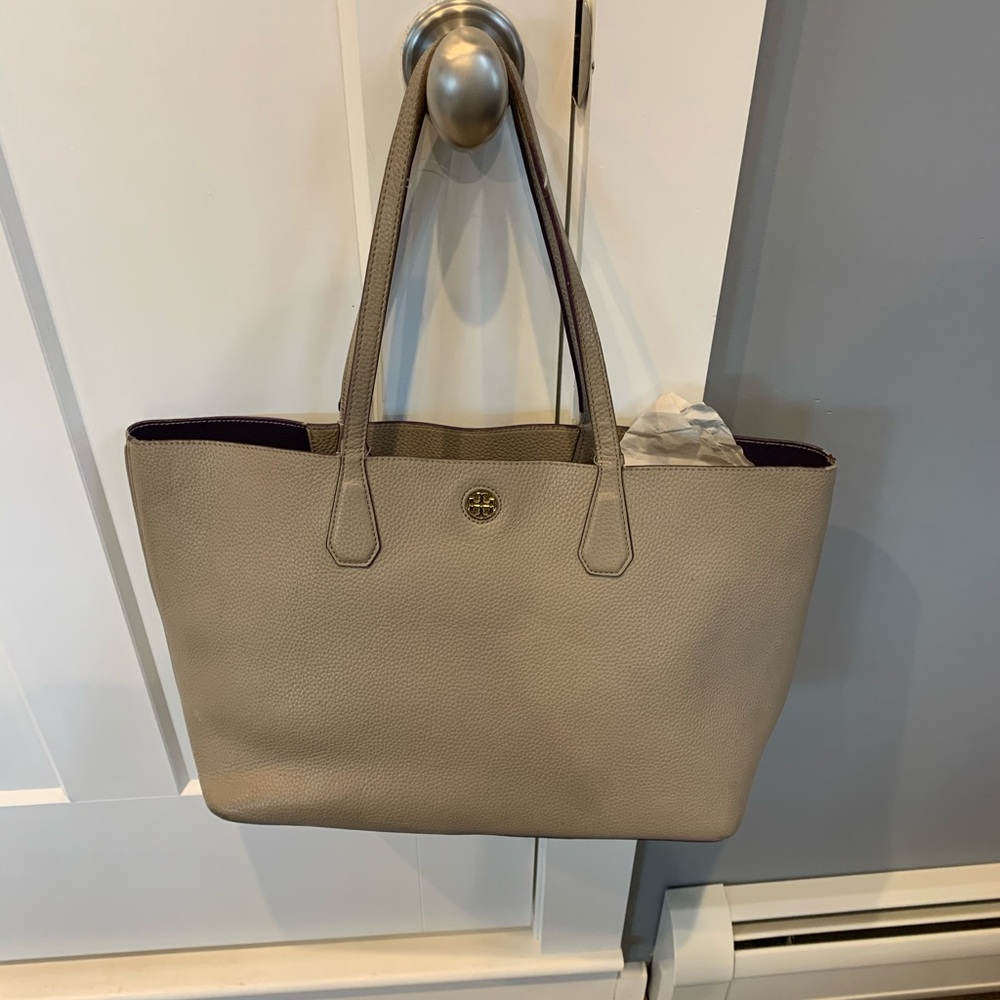 Tory Burch French gray Perry Tote
